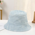 Cappello da pescatore in denim azzurro invecchiato per protezione solare estiva - Denim Distressed Blu
