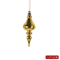 Pendaglio natalizio dorato a forma di cipolla, finitura lucida con cordino, 12x4cm - 12x4cm Forma di Cipolla / Oro Lucido