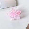 Pinza per capelli a fiore rosa traslucido con finitura in resina sfumata lucida - 4# Rosa Trasparente