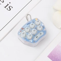 Blue mini mole whack electronic game keychain with cartoon mouse and metal chain - English Packaging / White