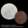 Steampunk gear silicone mold for resin DIY projects with size specifications - Style 2 (Mirror 16316)