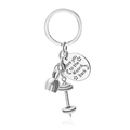 Silver fitness keychain with dumbbell, kettlebell and Love you to the Moon & Back engraving - Combo Pendant Dumbbell Keychain (D1261)