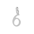 Polished silver number 6 pendant crafted from high quality stainless steel for DIY jewelry - Number 6 / Silver