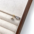 Smoky grey crystal heart stud earrings with gold finish and flat back screw design - Gray Heart (8x10mm)