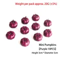 Set of 10 purple artificial mini pumpkins with gold dots for Halloween decor - Small Pumpkin (Purple) 10PCS