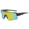Gafas de ciclismo deportivas con lentes de arcoíris y montura negra mate - Marco Negro Espejo Naranja