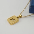 18K gold plated stainless steel Sagittarius zodiac necklace with a matte finish - Sagittarius