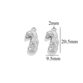 Stainless steel seahorse charm pendant in silver finish with precise 20.5mm size specs - Steel Color Seahorse-513
