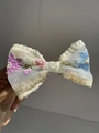 Elegant cream lace hair bow clip featuring colorful floral embroidery for women - Small - Colorful Lotus