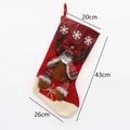 Classic red and white reindeer Christmas stocking with snowflake embroidery and size 43x20cm - Elk Style