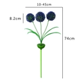 Solar garden light with blue spherical flower head and green stem, 74cm height - Flower Ball Stake (White)