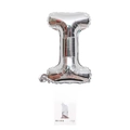 Silver letter I foil balloon for birthday parties with retail card packaging - 16" / Silver Letter I (With Backing Card)