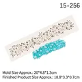Perlen-Spitzen-Silikonform für Tortenrand-Dekoration mit Maßen von 20x4,8 cm - Grau
