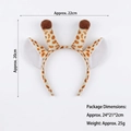 Cute giraffe headband with plush antlers and spotted ears for holiday party costumes - Yellow Giraffe Ear Headband