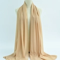 Elegant nude chiffon hijab scarf for women with lightweight breathable fabric texture - 60
