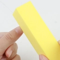 Bright yellow 4-way nail buffer block with 120 grit sponge for professional manicure - Yellow