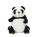 Large panda plush backpack with black straps and soft white faux fur texture - Panda Backpack