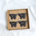 Lot de 4 poids de nappe papillon vintage avec clips métalliques dans une boîte cadeau - Style Papillon (6514)