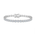 Classic S925 sterling silver tennis bracelet featuring square-cut clear cubic zirconia - 4mm Square Platinum 16.5cm Approx. 11.5g