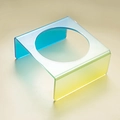 U-shaped acrylic pet bowl stand featuring a blue and yellow gradient finish - Blue Gradient Single Rack