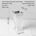 Silver vertical stripe glass aromatherapy burner with metal liner weighing 456g - Vertical Striped / Silver