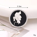 Ronde Strass Portret (D2521) / Diameter 3.5cm / Zilver