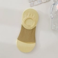 Fantasmini gialli con rete glitterata dorata e silicone antiscivolo sul tallone - Taglia unica / Giallo