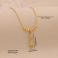 Golden fork pendant necklace with small crystals on a copper chain for women - Fork Pendant (2#)