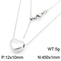 Collier cœur plaqué or 18k avec chaîne réglable et détails en diamants étincelants - Collier Acier (KN290521-Z)