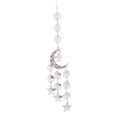Bohemian silver moon suncatcher with crystal stars and sun-prism hanging pendant - Clear Moon Silver Frame