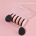 Set of 10 mini finger teardrop makeup sponges with storage box in black and pink - 10 Pack + Storage Box / Black