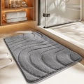 Tapis de bain gris antidérapant à rayures avec texture ondulée pour entrée - 40*60cm / Stuu - Gris Clair
