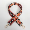 Detail of bohemian geometric woven shoulder strap No.9 with gold hardware swivel hooks - Silver Hook / Pattern No. 9