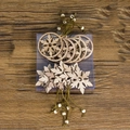 Set di fiocchi di neve in legno con perle e corde in una scatola trasparente - Stile Fiocco di Neve