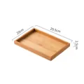 Set of 6 rectangular bamboo serving trays with natural wood grain 29.5x20x2.5cm - 6-Slot Bamboo Tray