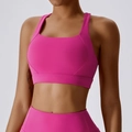 Women's hot pink cloud-feel sports bra and high-waisted yoga leggings set - 10/M / Magenta