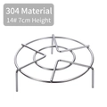 Size 14 stainless steel steaming rack with 7cm height legs and heavy-duty triple feet - 304 Series / Diameter 14cm / 7cm