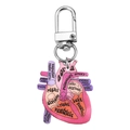 Detailweergave van de anatomische hart sleutelhanger met Engelse labels erop - Stijl 1