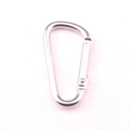 Polished silver aluminum D-ring carabiner with spring gate for outdoor keychains - Silver