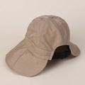 Detail of wide brim sun hat with adjustable buckle and water-resistant nylon texture - M (56-58cm) / Khaki