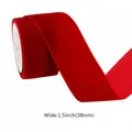 Deep red velvet ribbon roll 1.5 inch 38mm wide for DIY hair bows and gift wrapping - 38MM / Size 10 / Bright Red-45#