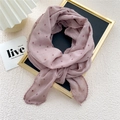 Lilac triangle cotton scarf with 3D pom-pom dots and lightweight breathable fabric - Purple / 90*90*160cm