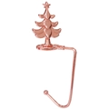 Christmas tree mantle hook in rose gold metal finish for hanging holiday stockings - Christmas Tree / Rose Gold