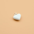 Ciondolo a cuore in argento sterling 925 con smalto bianco per creazione gioielli fai-da-te - Bianco