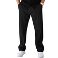 Pantaloni casual neri da uomo a gamba dritta e sneakers bianche per uno stile quotidiano rilassato - S / Nero