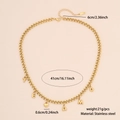 Collar de acero inoxidable dorado con letras TE AMO y dijes de corazón con dimensiones - Estilo de Letra de Corazón TE AMO