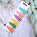 Set of 6 colorful matte triangle metal hair clips in pastel tones for girls and women - Colorful Matte Triangle Hair Clips 6Pcs Set (A5)