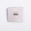 Foldable square oxford fabric shopping bag in cream white with minimalist tag - White