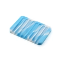 Minimalist silicone soap holder featuring a stylish blue and white marble pattern design - Square / Blue and White Camouflage
