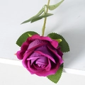 Artificial velvet rose in deep purple red color for wedding decor and gifts - Rose Purple